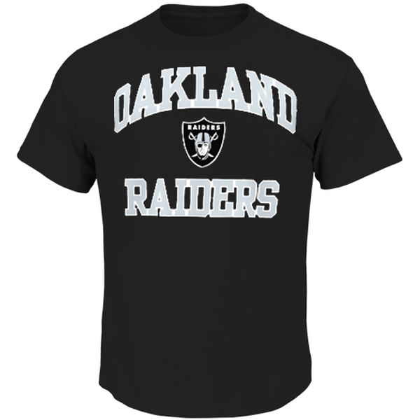 Men NFL Oakland Raiders Majestic Big and Tall Heart  Soul III TShirt Black